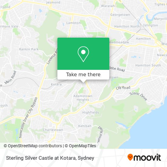 Sterling Silver Castle at Kotara map