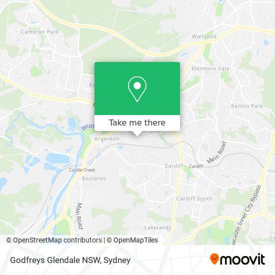 Godfreys Glendale NSW map