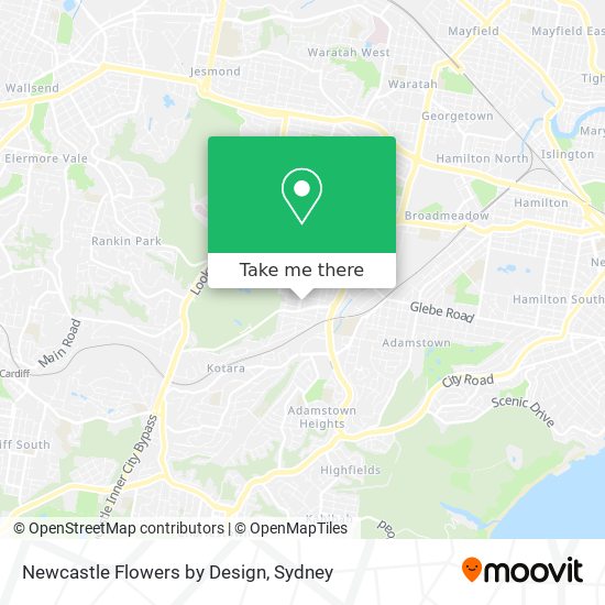 Newcastle Flowers by Design map