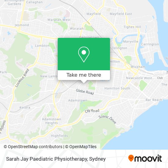 Sarah Jay Paediatric Physiotherapy map