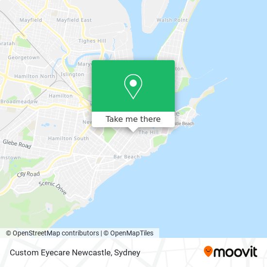 Custom Eyecare Newcastle map