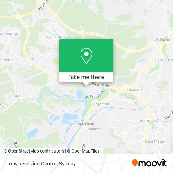 Mapa Tony's Service Centre