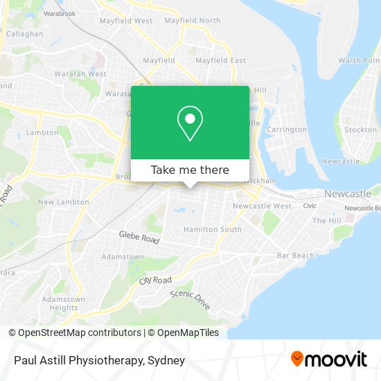 Paul Astill Physiotherapy map