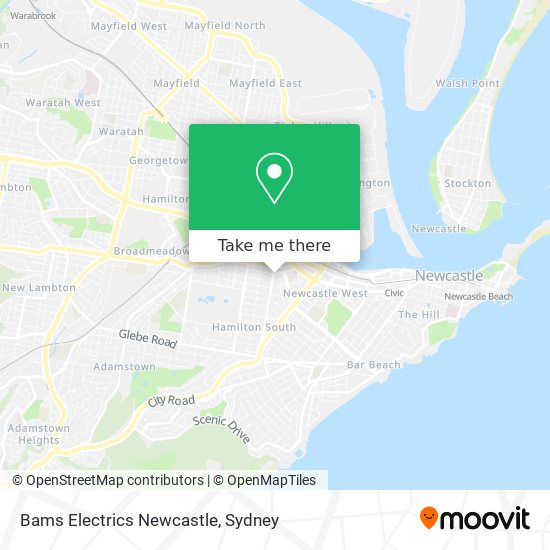 Bams Electrics Newcastle map