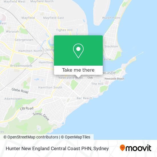 Hunter New England Central Coast PHN map