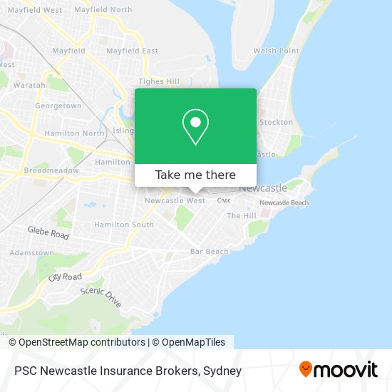 Mapa PSC Newcastle Insurance Brokers