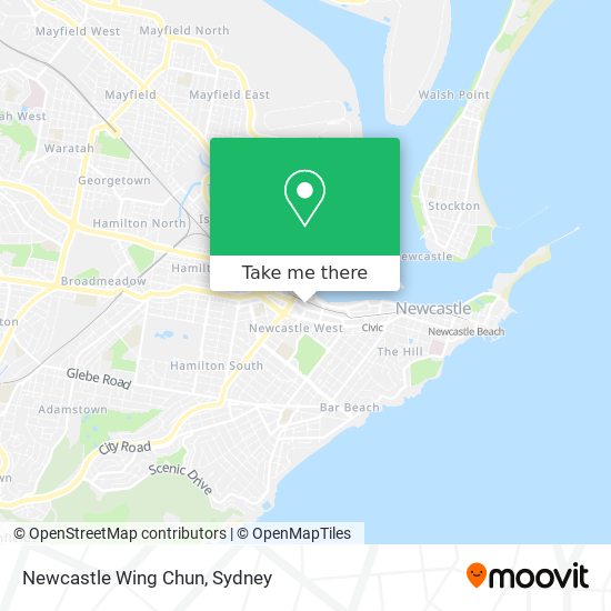 Mapa Newcastle Wing Chun