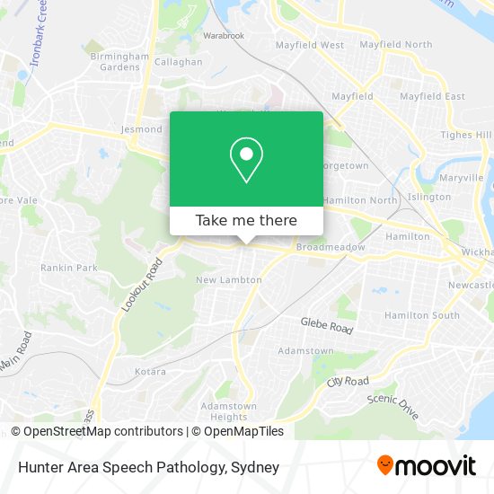 Mapa Hunter Area Speech Pathology