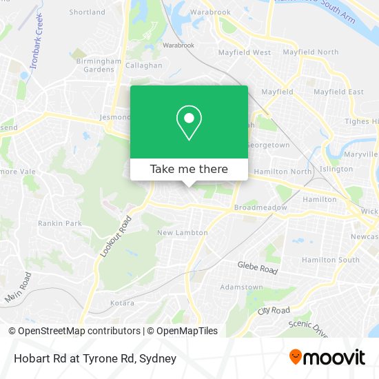 Hobart Rd at Tyrone Rd map