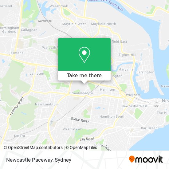 Mapa Newcastle Paceway