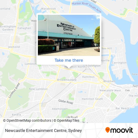 Mapa Newcastle Entertainment Centre