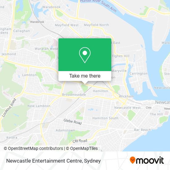 Mapa Newcastle Entertainment Centre