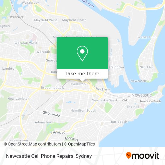 Newcastle Cell Phone Repairs map