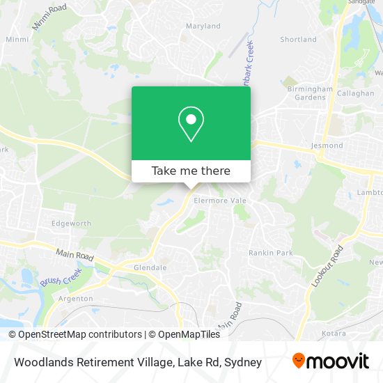 Mapa Woodlands Retirement Village, Lake Rd