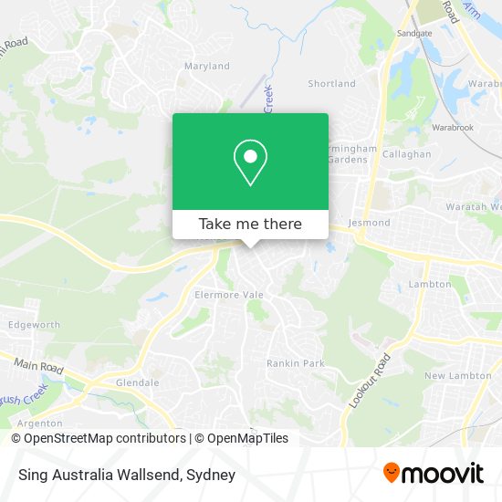 Sing Australia Wallsend map