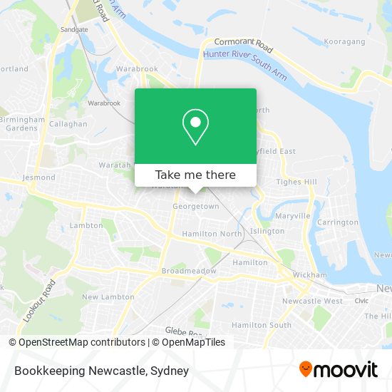 Bookkeeping Newcastle map