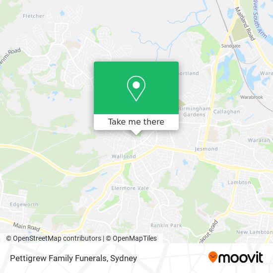 Mapa Pettigrew Family Funerals