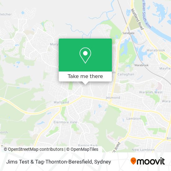 Jims Test & Tag-Thornton-Beresfield map