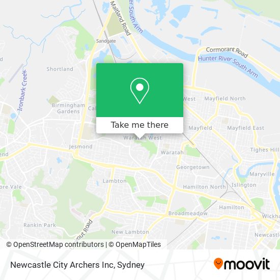 Mapa Newcastle City Archers Inc