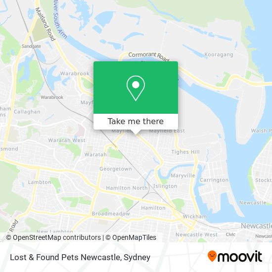 Mapa Lost & Found Pets Newcastle