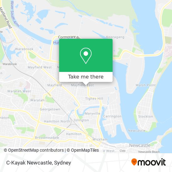 C-Kayak Newcastle map