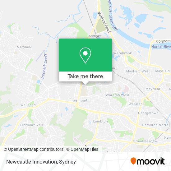 Mapa Newcastle Innovation