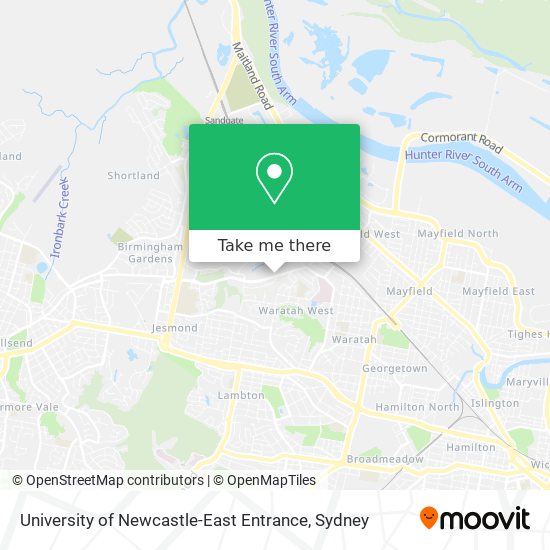 University of Newcastle-East Entrance map