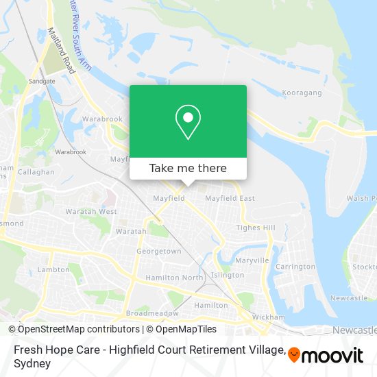 Mapa Fresh Hope Care - Highfield Court Retirement Village