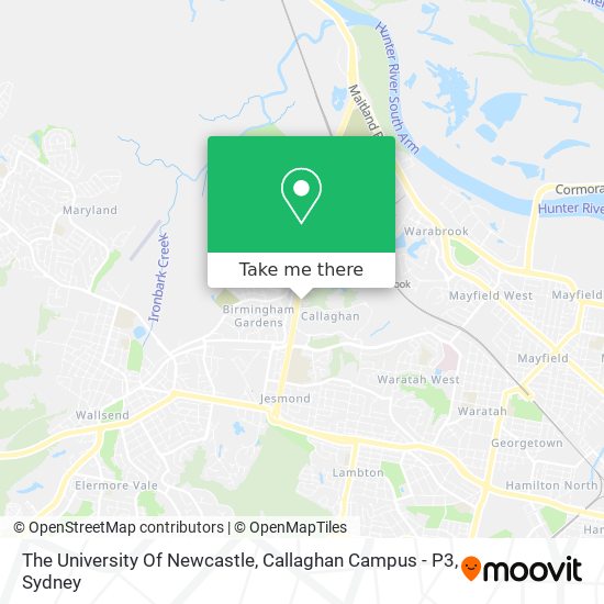 Mapa The University Of Newcastle, Callaghan Campus - P3