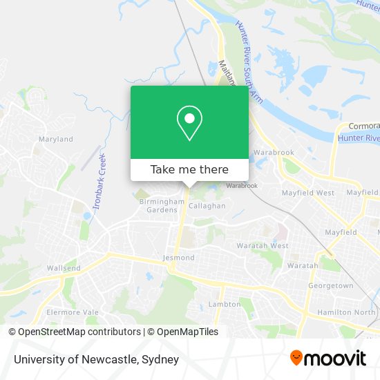 University of Newcastle map