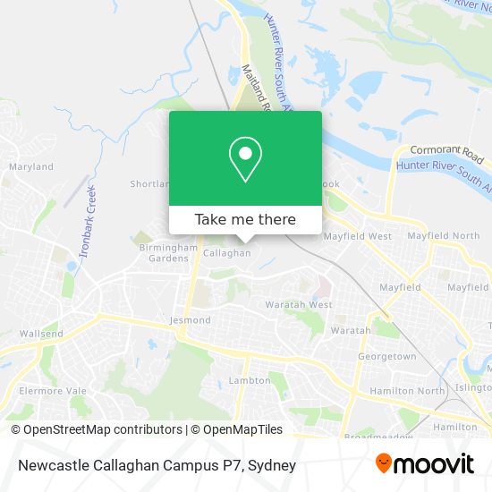 Newcastle Callaghan Campus P7 map