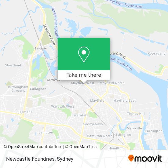 Mapa Newcastle Foundries