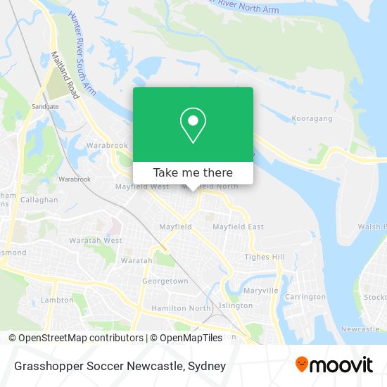 Grasshopper Soccer Newcastle map