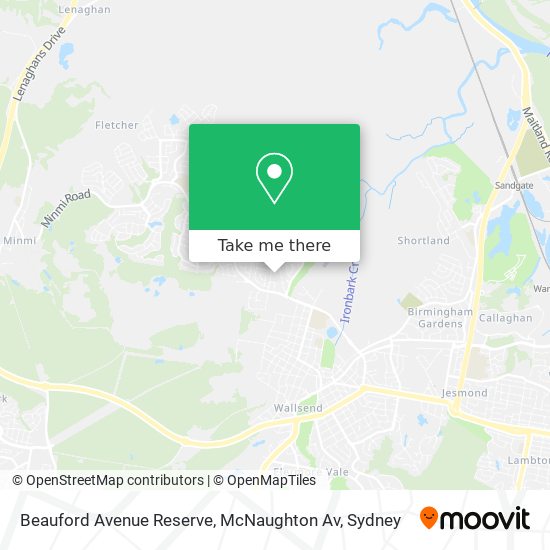 Mapa Beauford Avenue Reserve, McNaughton Av