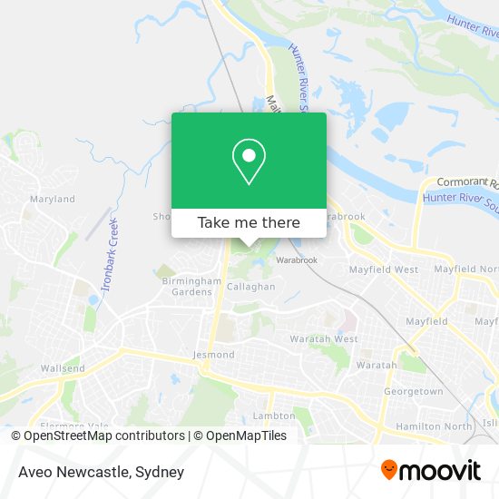Aveo Newcastle map