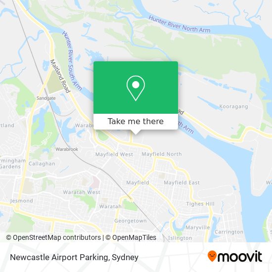 Mapa Newcastle Airport Parking