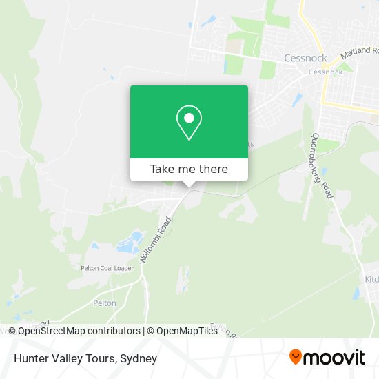 Hunter Valley Tours map