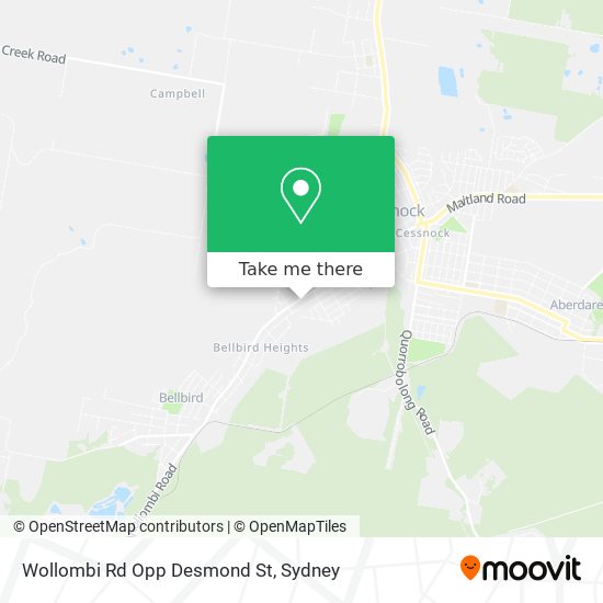 Wollombi Rd Opp Desmond St map