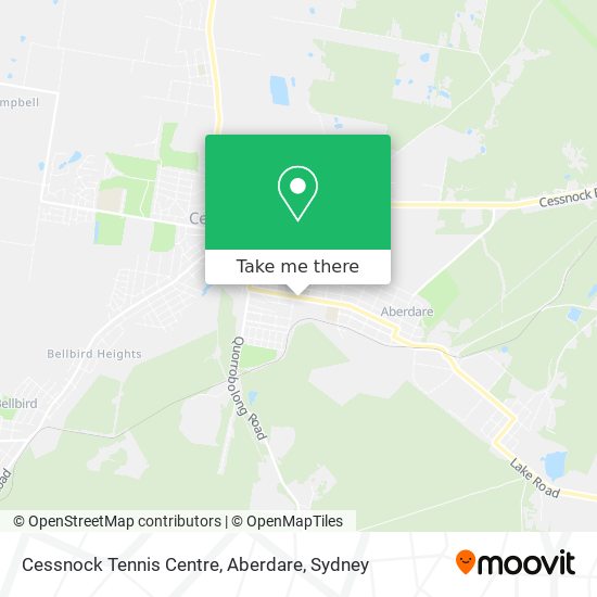 Mapa Cessnock Tennis Centre, Aberdare