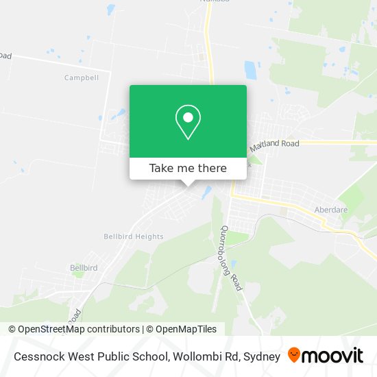 Cessnock West Public School, Wollombi Rd map