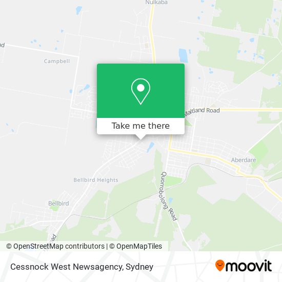 Mapa Cessnock West Newsagency