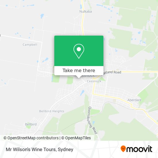 Mr Wilson's Wine Tours map