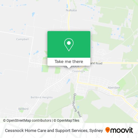 Cessnock Home Care and Support Services map