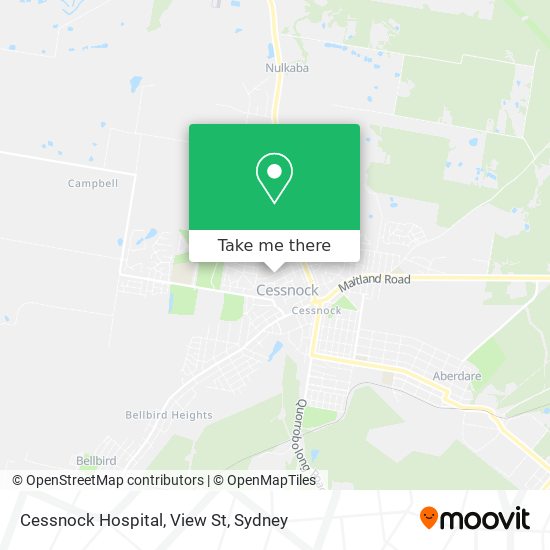 Cessnock Hospital, View St map