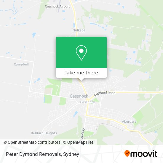 Peter Dymond Removals map