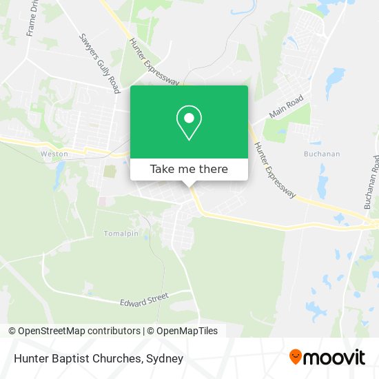 Hunter Baptist Churches map