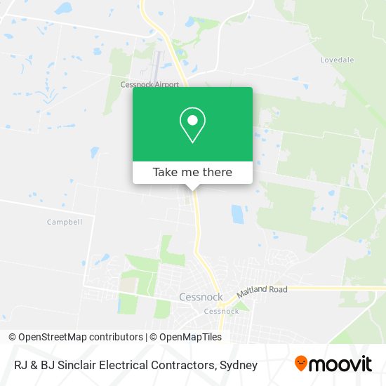 RJ & BJ Sinclair Electrical Contractors map