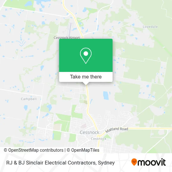 RJ & BJ Sinclair Electrical Contractors map