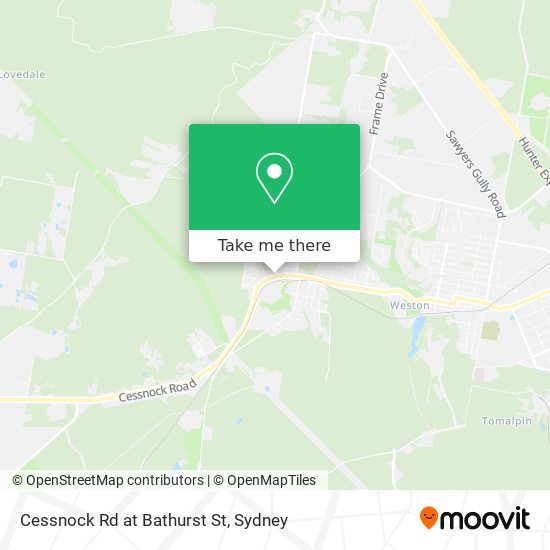 Cessnock Rd at Bathurst St map