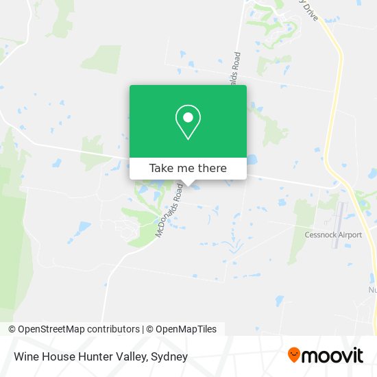 Mapa Wine House Hunter Valley